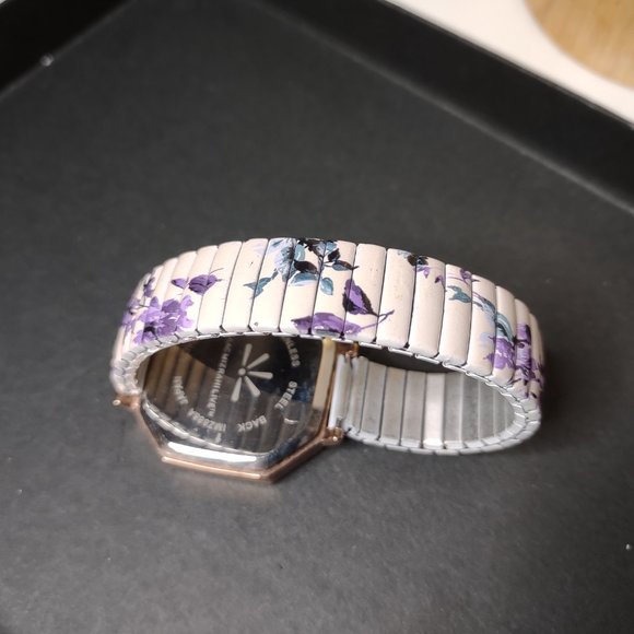 6 Inch Isaac Mizrahi Watch With Purple Floral Stretch Band - Picture 3 of 10